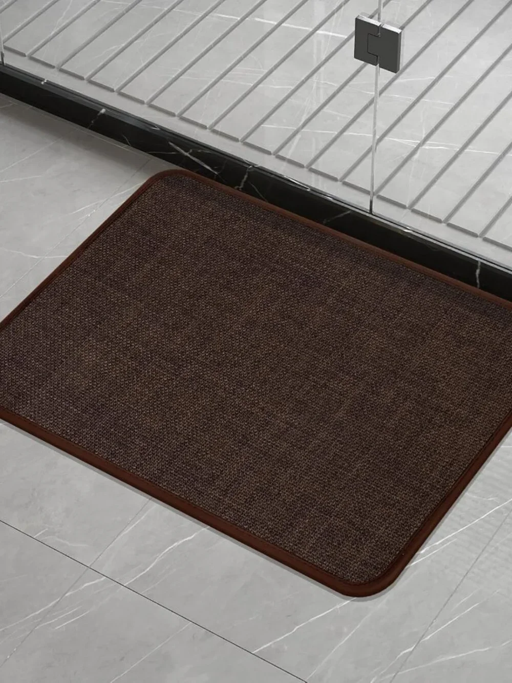 Bathroom Rug, Absorbent Bath Mat, Quick Dry, Non-Slip, 17x24 Inch, Brown